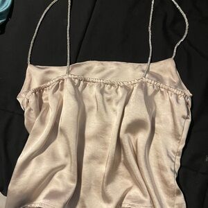 Elegant Cream Satin Women's Top